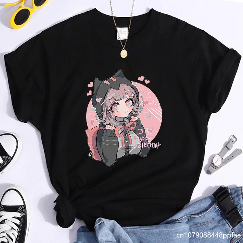 Cute Anime Harajuku Pattern Printed T-Shirt Women's Outdoor Casual High Quality T-Shirt Anime Women's T-Shirt Tops
