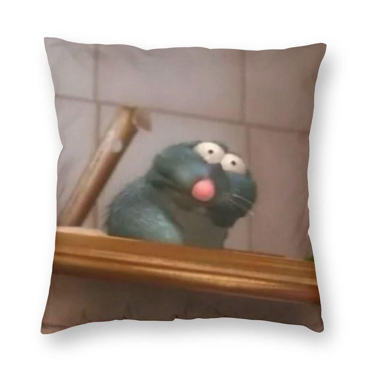 Remy The Vomiting Rat Square Pillowcase Polyester Linen Velvet Printed Zip Decorative Room Cushion Cover x 30x30cm