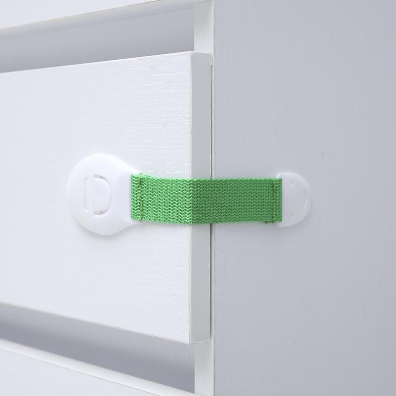 1pc Colored Webbing Multifunctional Safety Locks Children Anti-opening Cabinet Safe Lock Anti-clip Hand Door Lock Fixing Clips