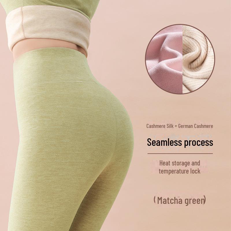 Conjunto de Ropa Interior Térmica de Cachemira y Seda para Mujer: Autocalentamiento a 37°C, con Terciopelo Plus, Grueso, para Otoño/Invierno.