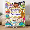 Custom Name Rugrats Theme Printed Blanket - Perfect for Couch, Bed, Travel & Outdoor Use | Machine Washable, Cozy & Durable.