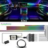 6/10/18 In 1 Symphony RGB Neon Light Car Ambient Light Interior Acrylic LED Strip Decoration Atmosphere Lamp by APP Control