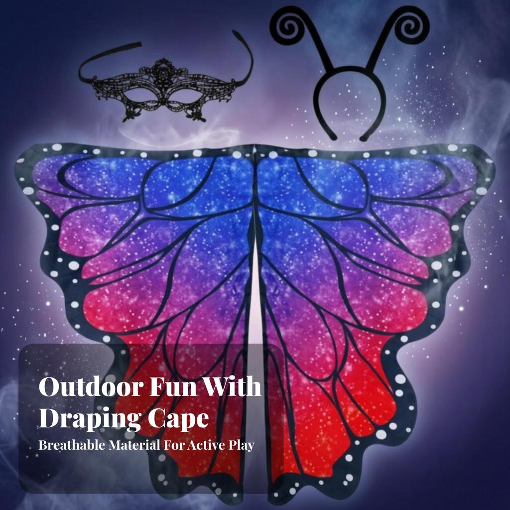 Butterfly Pinions with Mask and Headband One-Size for Cosplayers