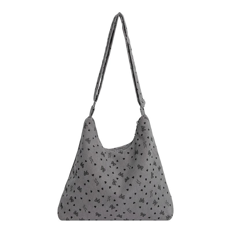 Retro corduroy bag large capacity new single shoulder fashion versatile underarm commuting portable out tote bag