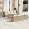 VidaXL Garden Lounge Set with Cushions 9 Pcs Beige Braided Resin 3218738