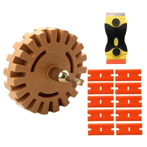 

HYCDIYTS Sticker Remover and Rubber Tracer [12-Piece Set: Scraper + Rubber Tracer] Sticker Remover, Tire Eraser, Sticker Remover, Easy Vehicle Inspect