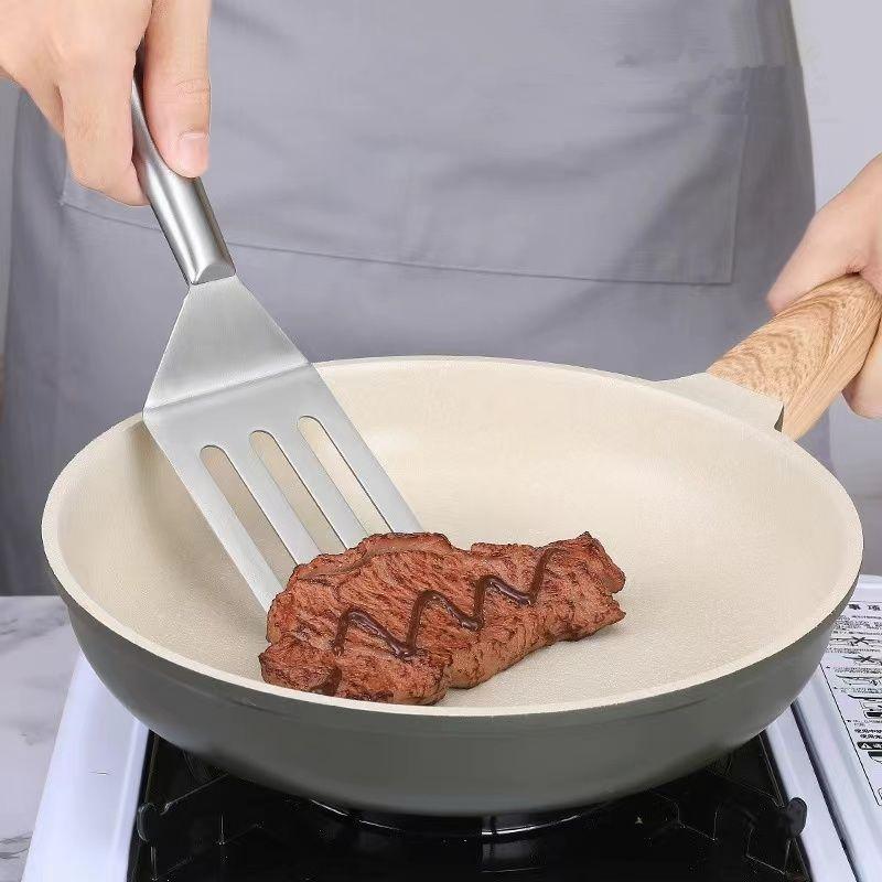 Rustfritt Stål Biff Stekespade Multifunksjonell Matlaging Pizza Pannekake Spatel Bakverk Grillverktøy Kjøkkentilbehør