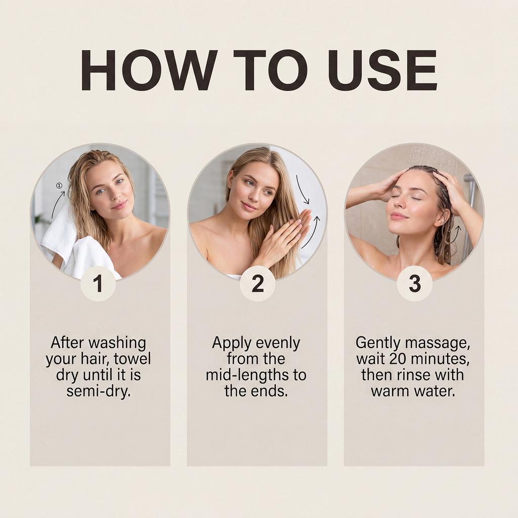 Mascarilla Hidratante Capilar con Ácido Hialurónico Mascarilla nutritiva e hidratante para cabello seco, proporcionando un cuidado capilar suave y flexible