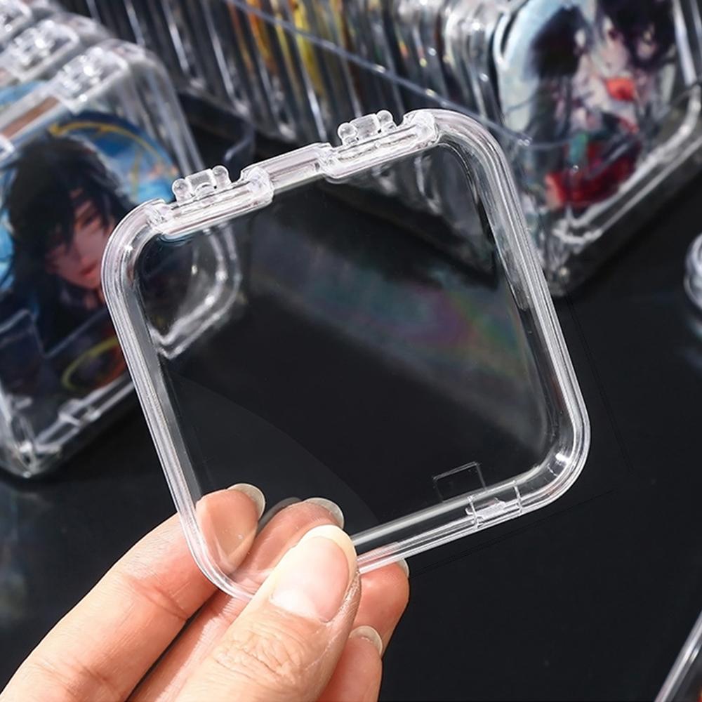 

10PCS Bamboo Storage Box, Transparent Acrylic Badge, Individual Protective Case Cover, Moisture-Proof Desktop Display Stand