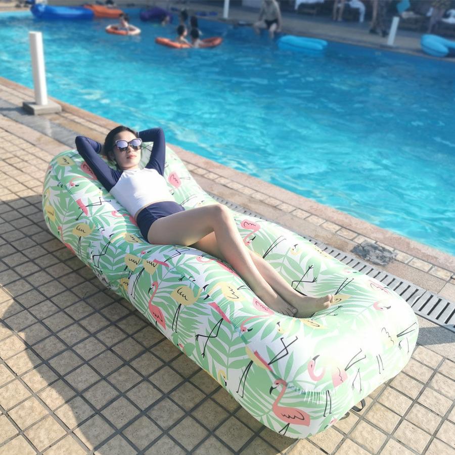 Multifunktionales aufblasbares Sofa-Bett für den Außenbereich, automatisches schnelles Aufblasen, Camping-Picknick-Schlafmatte, Seitenschutz, Luftkissen