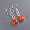 Natural Carnelian Gemstone 925 Sterling Silver Jewelry Handmade Earrings 1.60" EE-12-31
