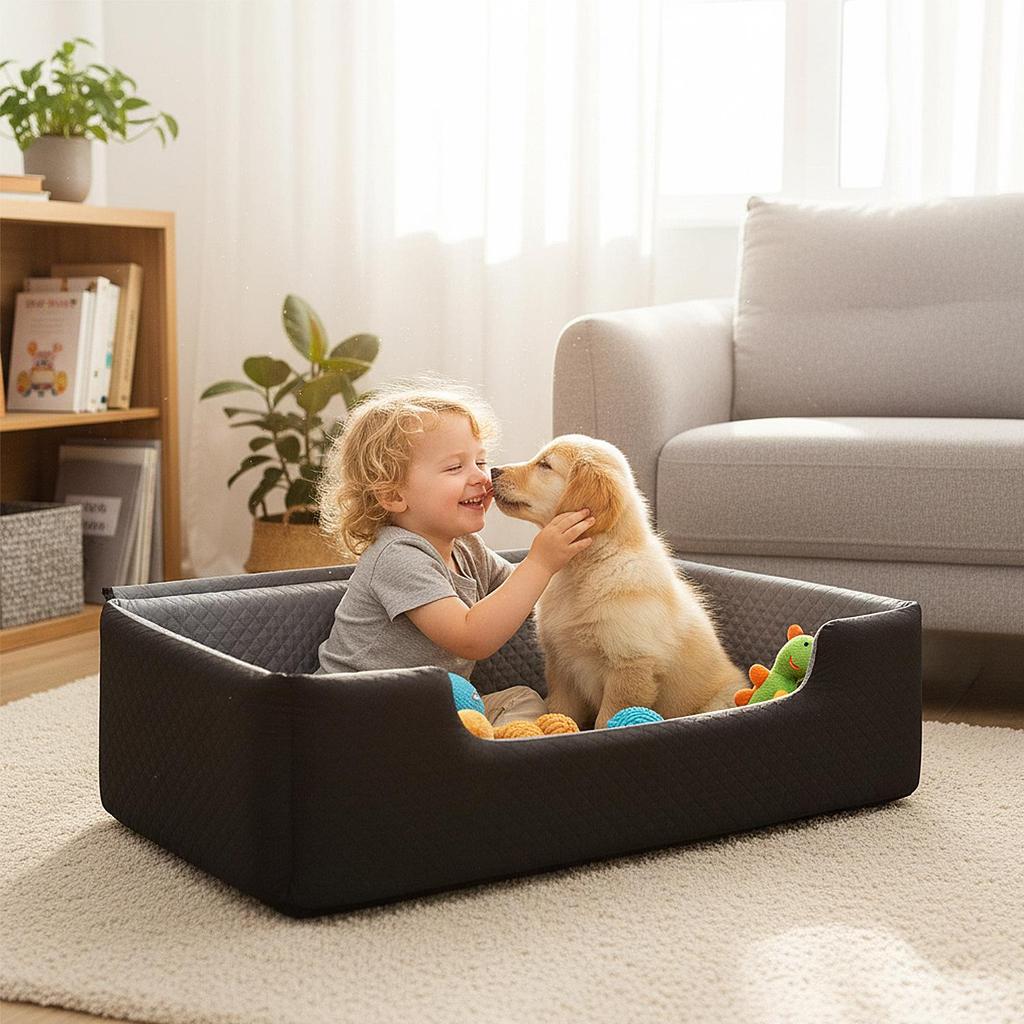 Open-Type Car Dog Bed & Safety Seat for Medium To Large Dogs - Rear Seat Travel Pet Sponge Bed