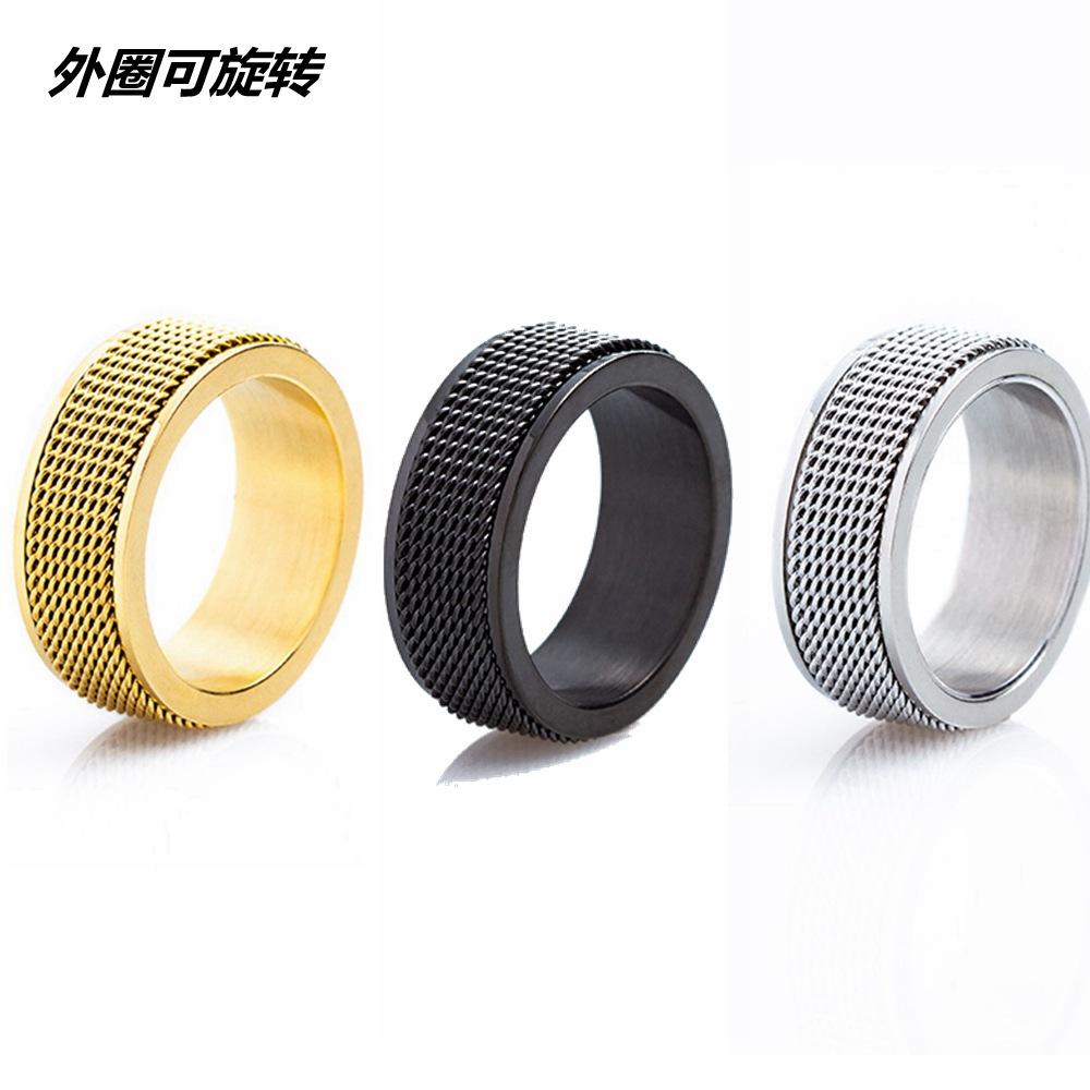 

Трансграничное новое ювелирное изделие, взрывное мужское вращающееся кольцо из титановой стали 8 мм, вращающееся кольцо для декомпрессии на открытом воздухе