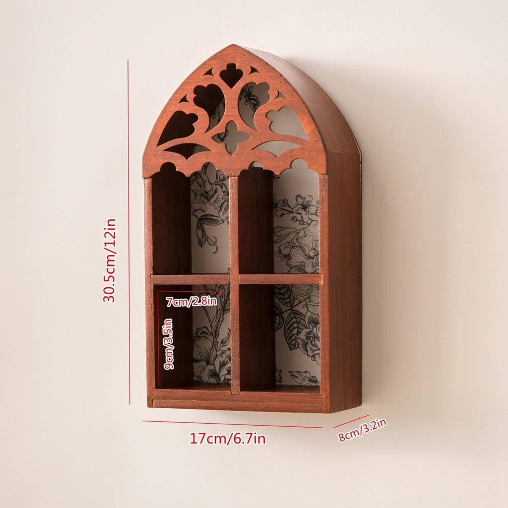 Multifunctioneel Opbergkastje Houten Wandmontage Opbergrek Uitgesneden Parfum Display Frame Toepasbaar Kantoor Slaapkamer Studeerkamer