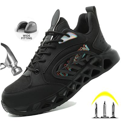 Low Cut Safety Shoes Men's Steel Toe Slip Resistant Lightweight Work Sneakers Comfortable for Warehouse Outdoor Work Shoes