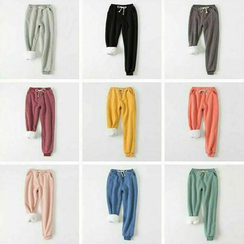 Womens Warm Sweat Pants With Ultra Soft Sherpa Lined Faux Fleece For Cold Weather