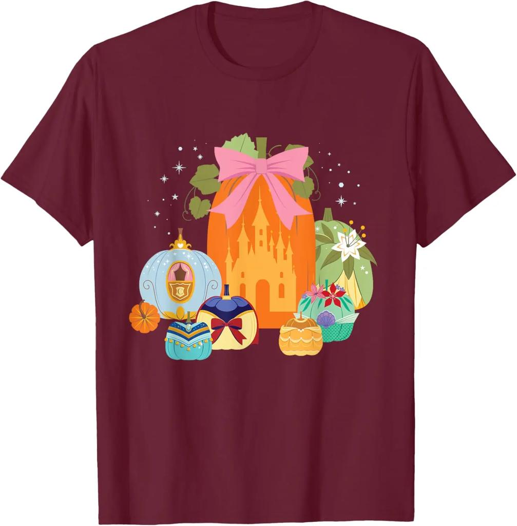 New Princess Pumpkins Fall Princesses and Pumpkin Castle Fashion Casual T-Shirt S-4XL Four Seasons Unisex