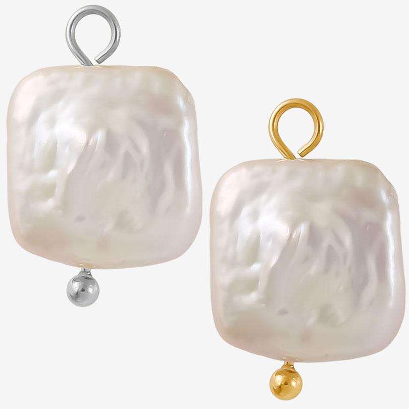 1pcs Irregular Geometric Round Square Real Natural Shell Pearl Charms For Jewelry Making Bulk Handmade Earrings Pendant Material