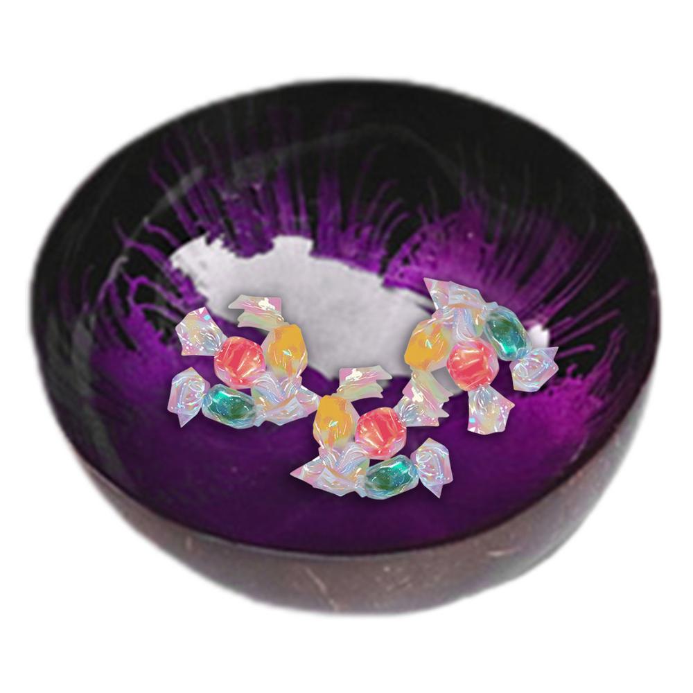 Coco Bowl Многоразовая конфетница Натуральный держатель для ключей Уникально окрашенные Полированные Декоративные салатницы Миски для асаи Домашний декор фиолетовый