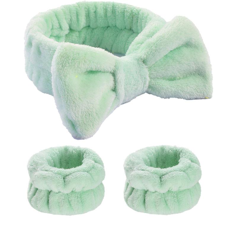 

Набор повязок для умывания, Водонепроницаемая и влагостойкая плюшевая мягкая повязка для волос, Водопоглощающая повязка для волос с бантом