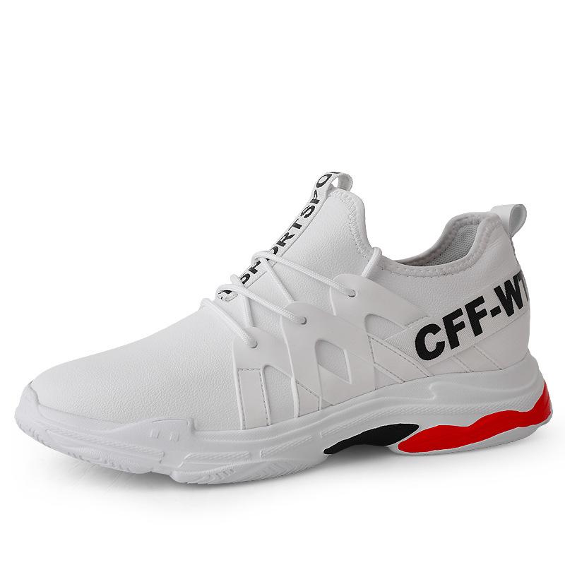 Men s Round-Toe Lace-Up Casual Sports Shoes with Invisible 8CM Height Boost EU 39