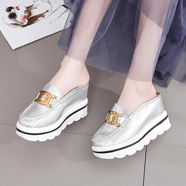 Luksusowe buty designerskie damskie mokasyny czółenka eleganckie średnie obcasy damskie buty 2024 trampki na platformie dziewczęce koturny duży rozmiar 42