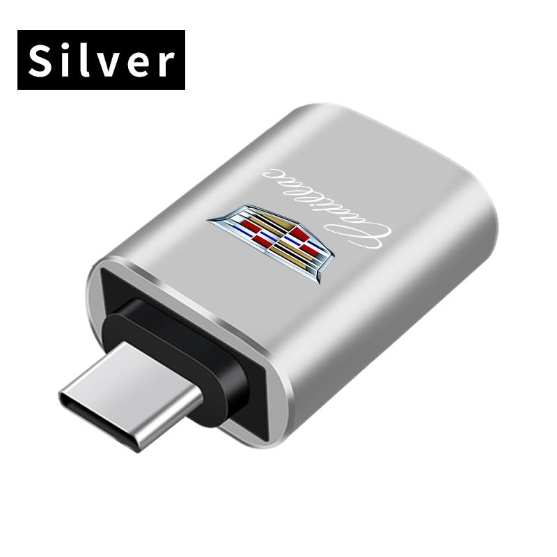 Car Type-C To USB-A Interface Mini Converter Charging Adapter For Cadillac Logo Escalade CTS ATS SRX XTS XT5 STS CT5 CT6 BLS XLR