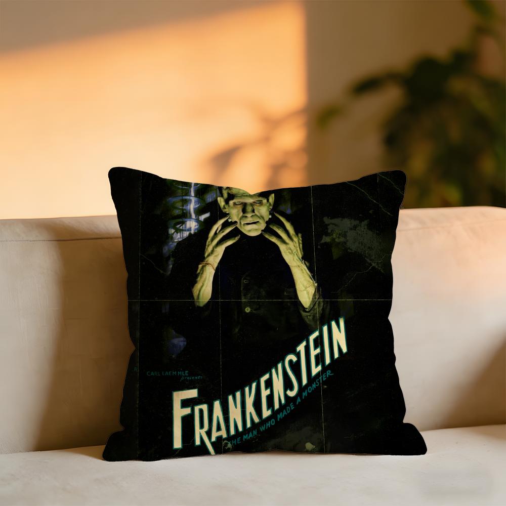Frankenstein Cushion Cover Cozy Velvet Throw PillowSoft Warm Cushion For Sofa  Bed