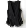 Spring Summer Women's Chiffon Vest Thin Short Sleeveless Vest Waistcoat Female Korean Slim And Slim Cardigan Black Vest