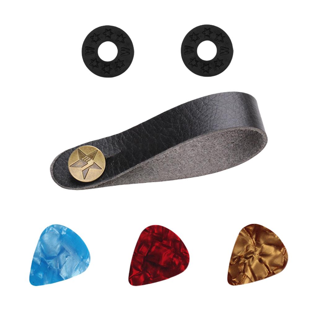 Leder Gitarrengurt Halter Knopf Sicherer Verschluss Kopfplattenadapter Krawatte für Akustik E-Gitarre Klassische Gitarre Bass Teil