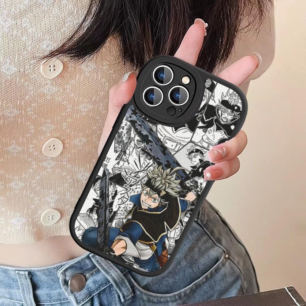 Black Clover Phone Case Hard Leather For IPhone 16 15 14 13 12 Mini 11 14 Pro Max Xs X Xr 7 8 Plus Fundas
