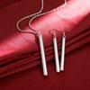 New trendy   Copper luxury cuboid pendant necklace earring for women fashion jewelry sets Gift wedding accessories