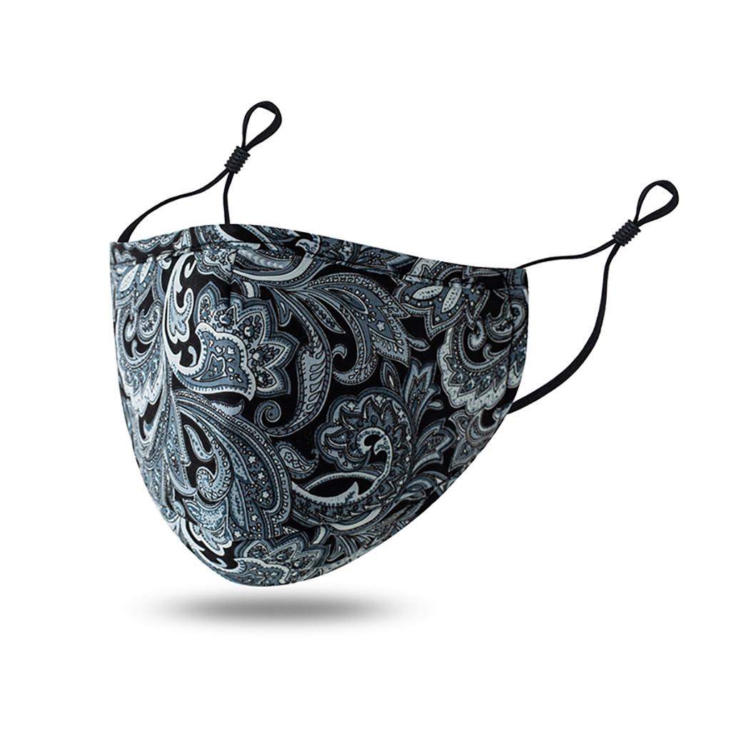 

1 шт. Взрослая моющаяся дышащая защитная маска для лица с цветочным принтом чёрный