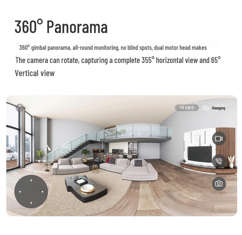 Tuya Indoor 360° HD Smart Camera with Wireless Mobile Tracking