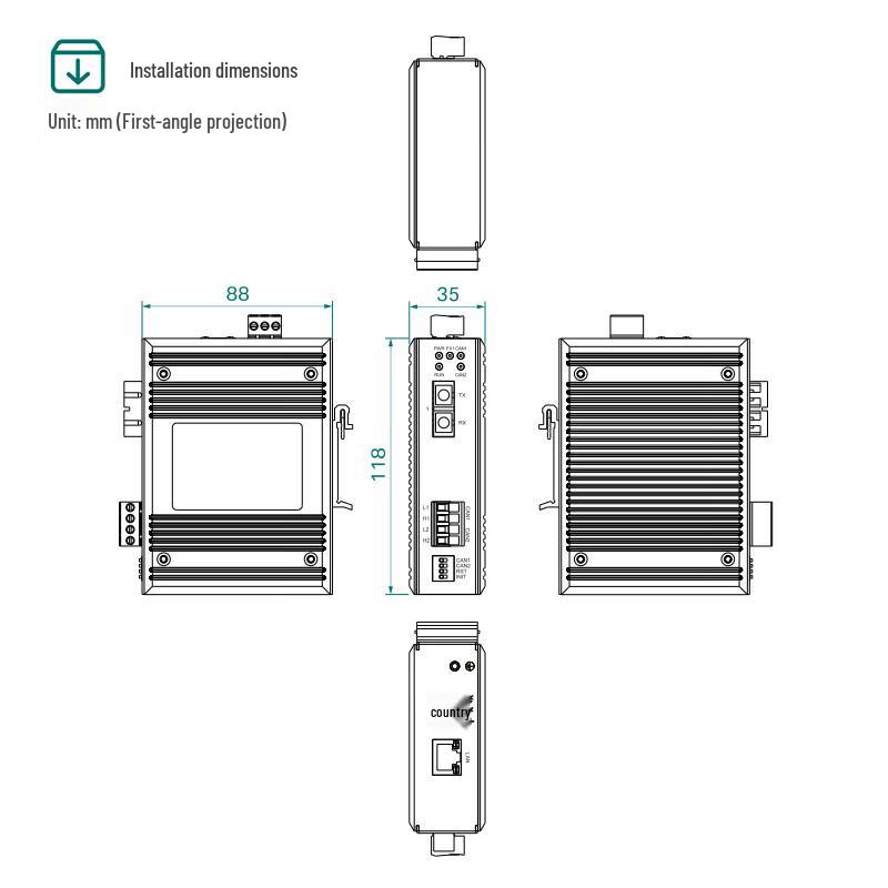 Maiwei Industrial CAN to Fiber Optic Converter