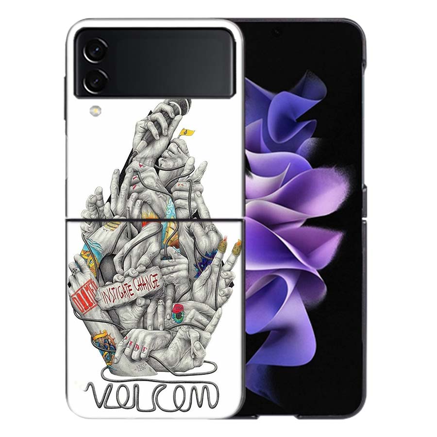 Volcom Logo Phone Case For Samsung Z Flip 6 7 5G Galaxy Z Flip 5 4 3 5G Cases Shockproof Hard Cover TPU