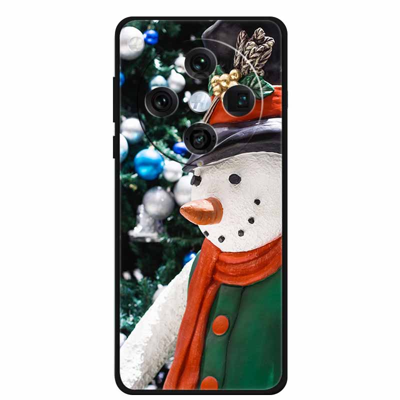 Christmas Cover For Oppo Find X8 Pro 5G 6.78"Black Silicone Cases TPU Santa Claus Christmas Tree Back Cover For Oppo Find X8 5G