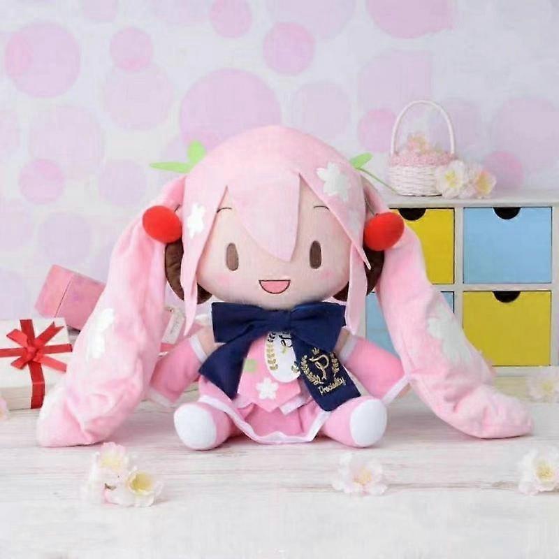 32cm Kawaii Hatsune Miku Plush Doll Anime New Bow Miku Preciality Plush Cushion Sofa Ornament Room