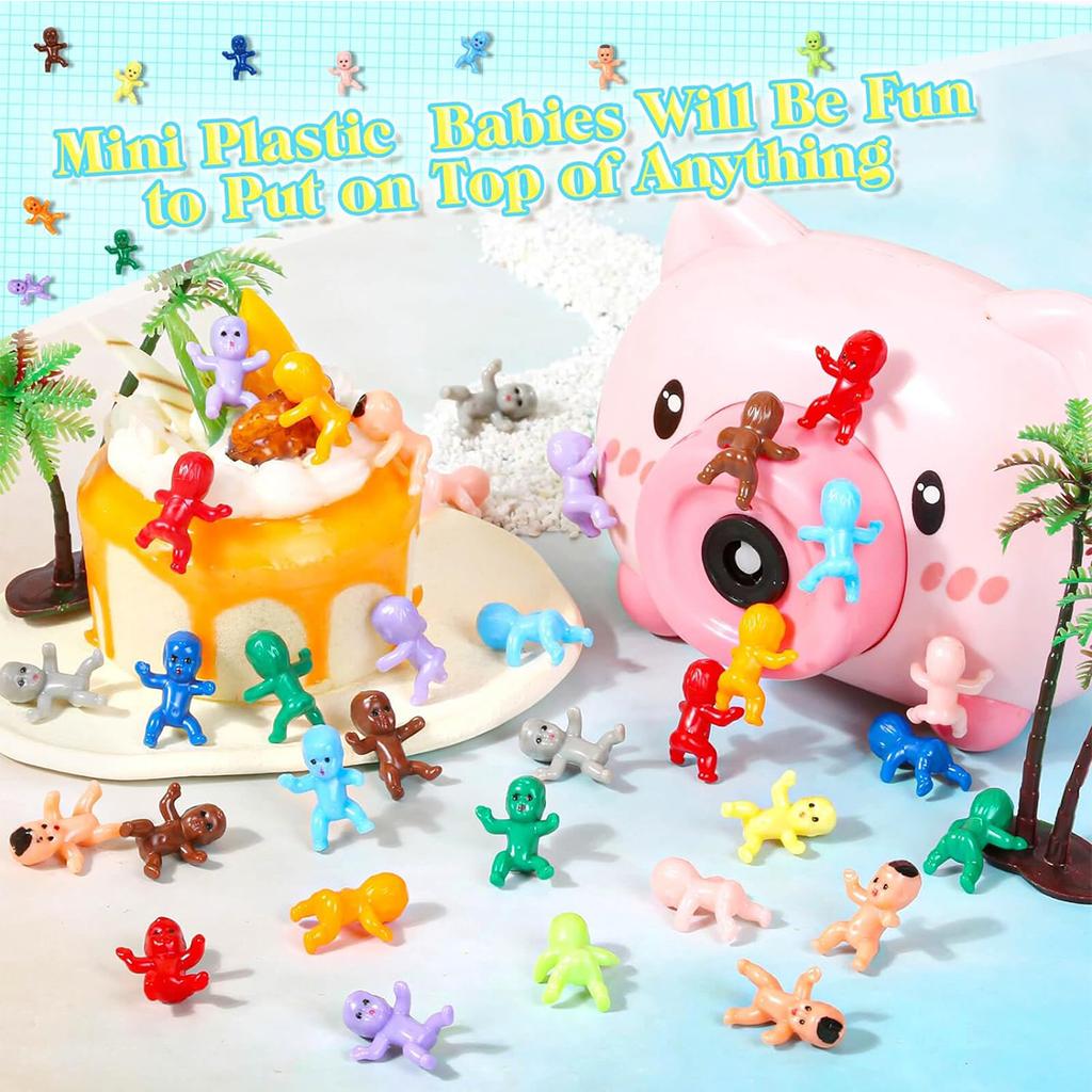 120 Stück Mini-Plastikbabys, Winzige Plastik-Babyfiguren Kleine Dreikönigskuchen-Babys Großpackung für Eiswürfel Mein Wasser ist gebrochen Babyparty-Spiel
