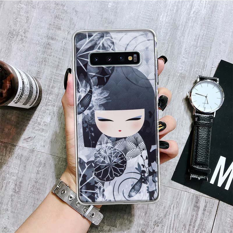 Kokeshi Doll Kimono Girl Phone Case For Samsung Galaxy S26 S25 Edge S24 S23 FE S22 Ultra S21 Plus S20 + Fundas Cover Coque Galax