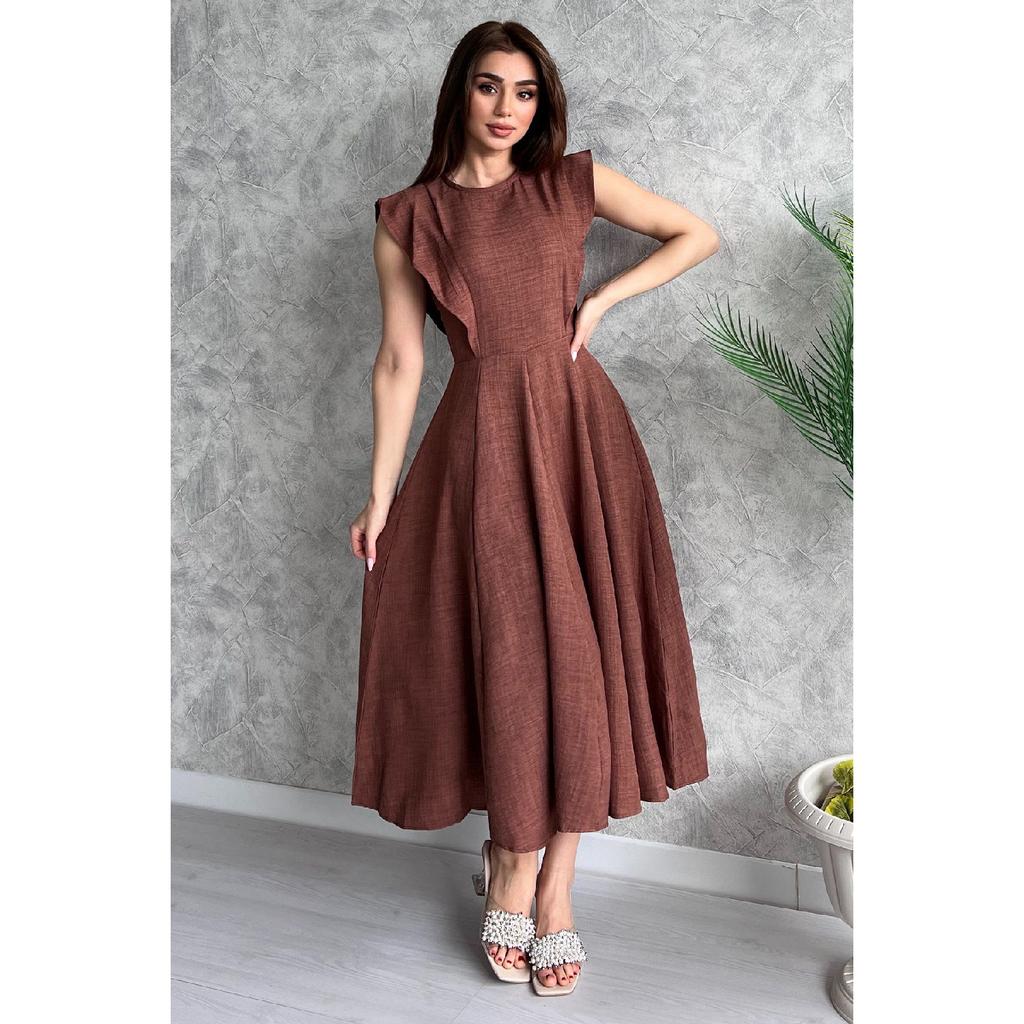 Rochie neagră subțire pentru damă cu decolteu (Vă rugăm să preferați o mărime mai mare.)