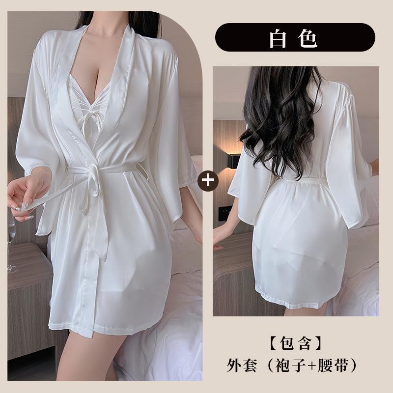 Sex underwear women's belly pocket pure desire temptation uniform bathrobe set qqnyD034