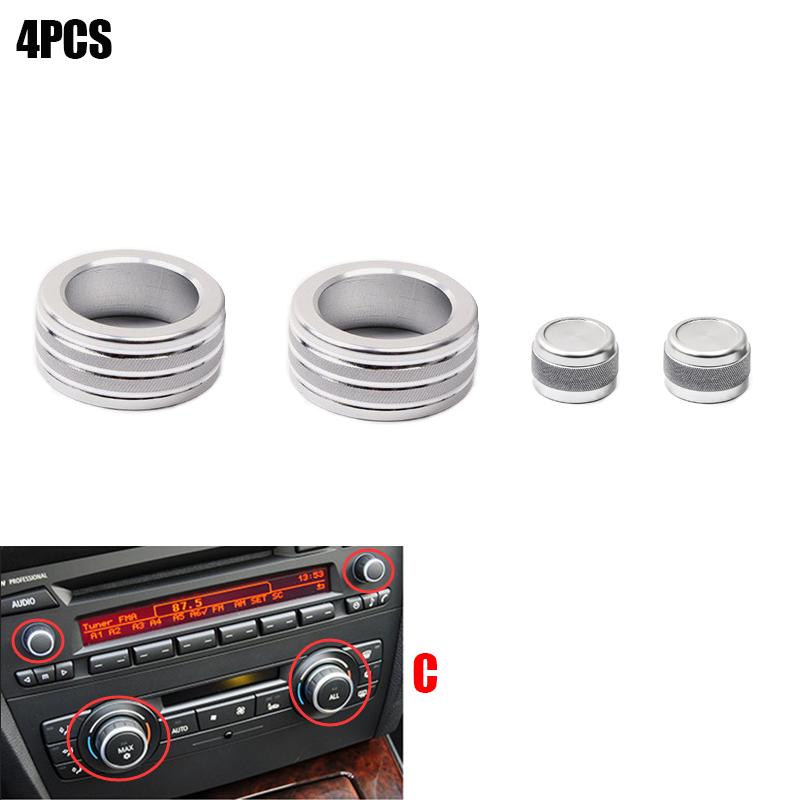 Für BMW 3er-Serie 2005–2013 E90 E91 E92 E93 320i 325i Auto-Klimaanlagen-Soundknopf-Abdeckung Innendekoration 3/4-tlg.