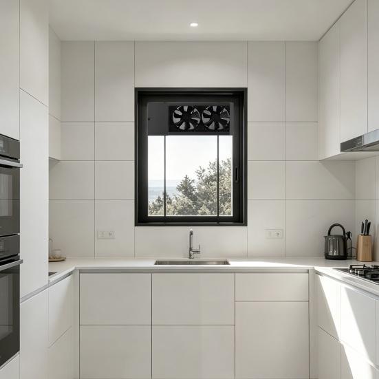 Exhaust Fan for Sliding Windows Reversible Airflow Fan with Double-Layer Metal Mesh Powerful Quiet