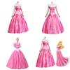 Enchanting Pink Sleeping Beauty Aurora Gown Costume For Women With Puff Sleeves