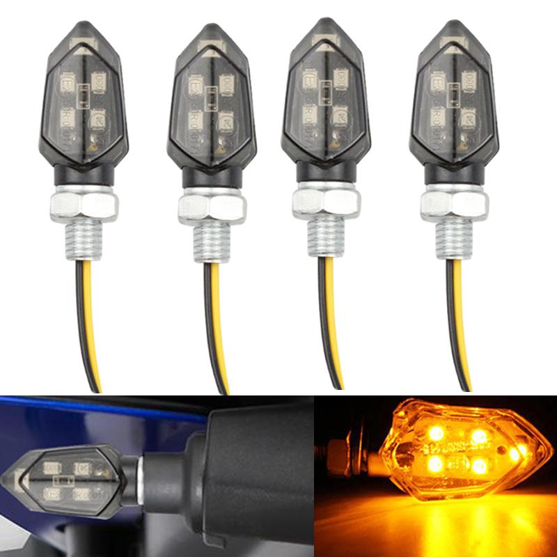 Motorcycle LED Turn Signal Light Mini Universal Led Amber Blinker Lamp 10mm Motorbike LED Indicators Lights 12v Turn Signal