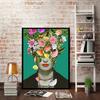 1Pcs Interior Paintings Colorful Flowers Home Decor Woman Poster Abstract Wall Decororation Living Room Wall Art Canvas Painting No Frame