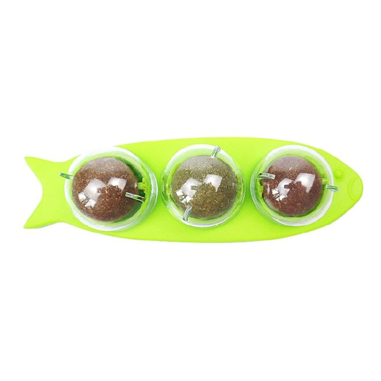 3 Pieces Silvervine Catnip Balls Lick Safe Teeth Cleaning for Cat Toy Edible Bal зелёный