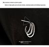 Banyan Tree S925 Silver Korean Trend Three-Layer C-Shaped Earrings - Simple, Elegant Style for Women