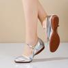silver Women's Latin Dance Shoes, Jazz Ballroom Salsa Dancing Shoes Teacher Training Modern Tango Dance Sneakers Female Rubber